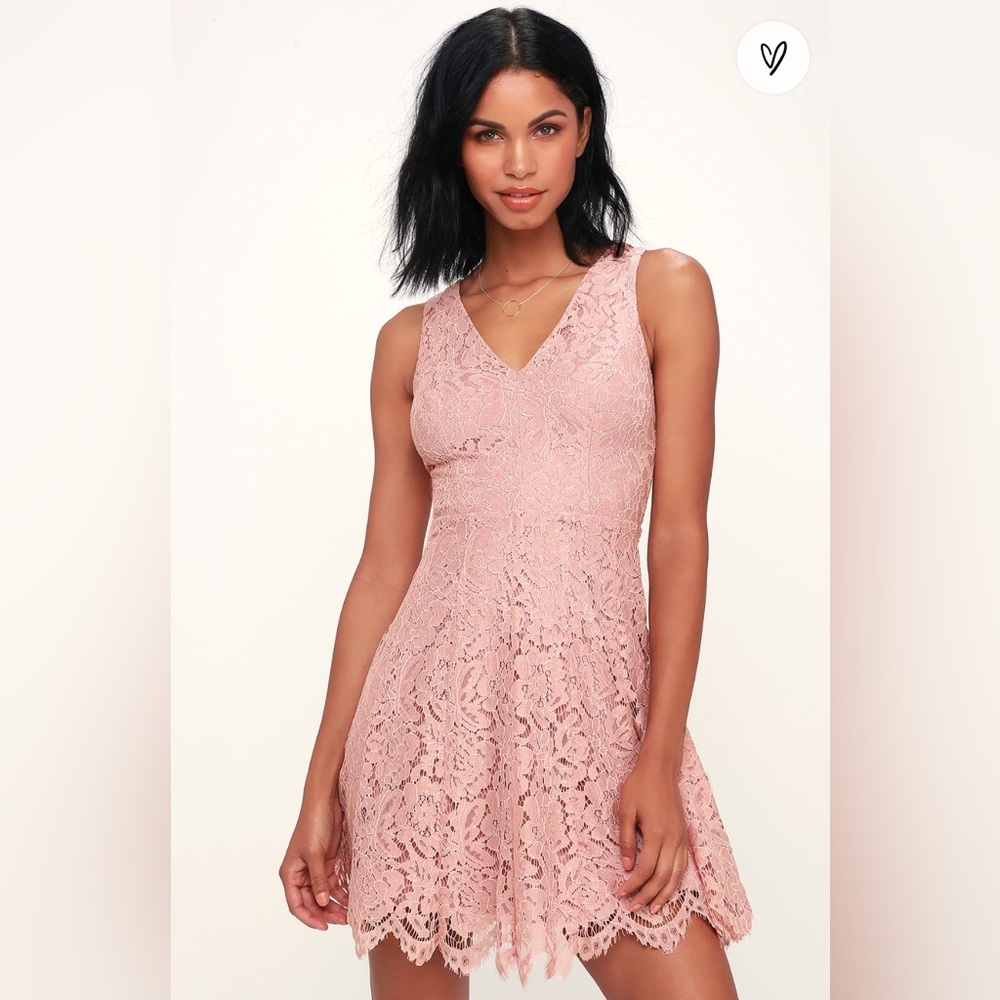 Lulus blush pink lace summer mini dress